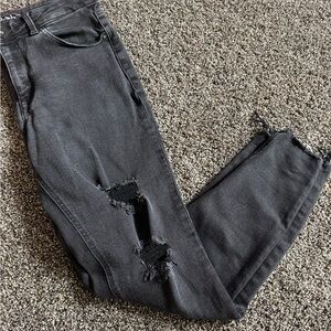 edgely™ Super Skinny High Rise Black Ripped Jeans size 10